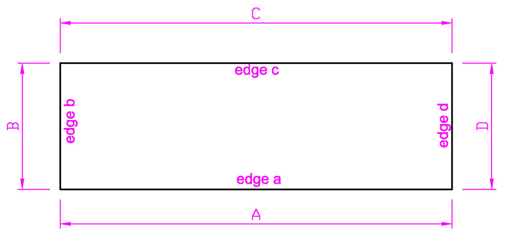 Straight benchtop dimensions diagram